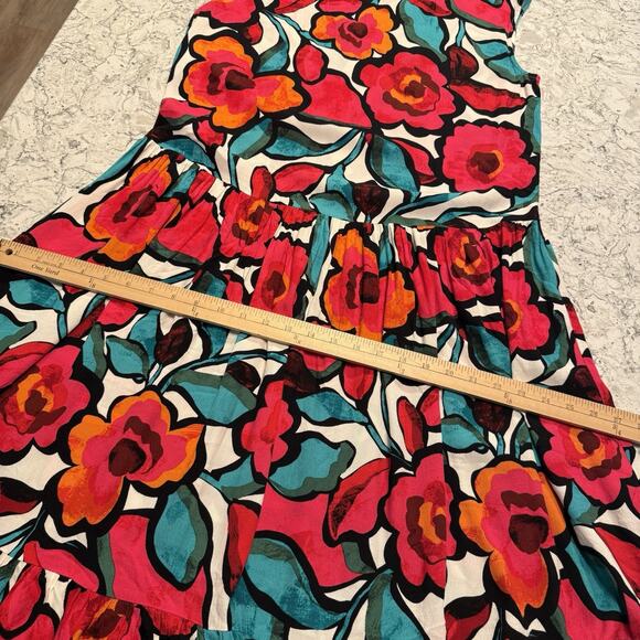 Anthropologie Corey Lynn Calter Tiered Short Sleeve Dress Size Medium Floral - Picture 13 of 16